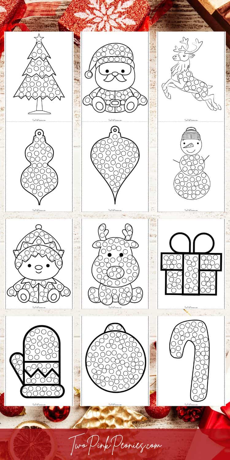 christmas dot marker printable {14 pages instant download}